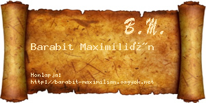 Barabit Maximilián névjegykártya